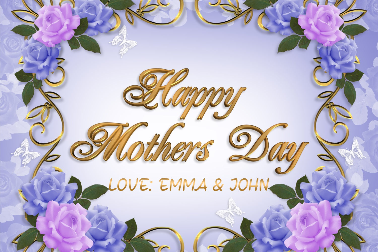 Toile de fond Fête des Mères Vintage Violette Rose Personnalisée GTY3-138