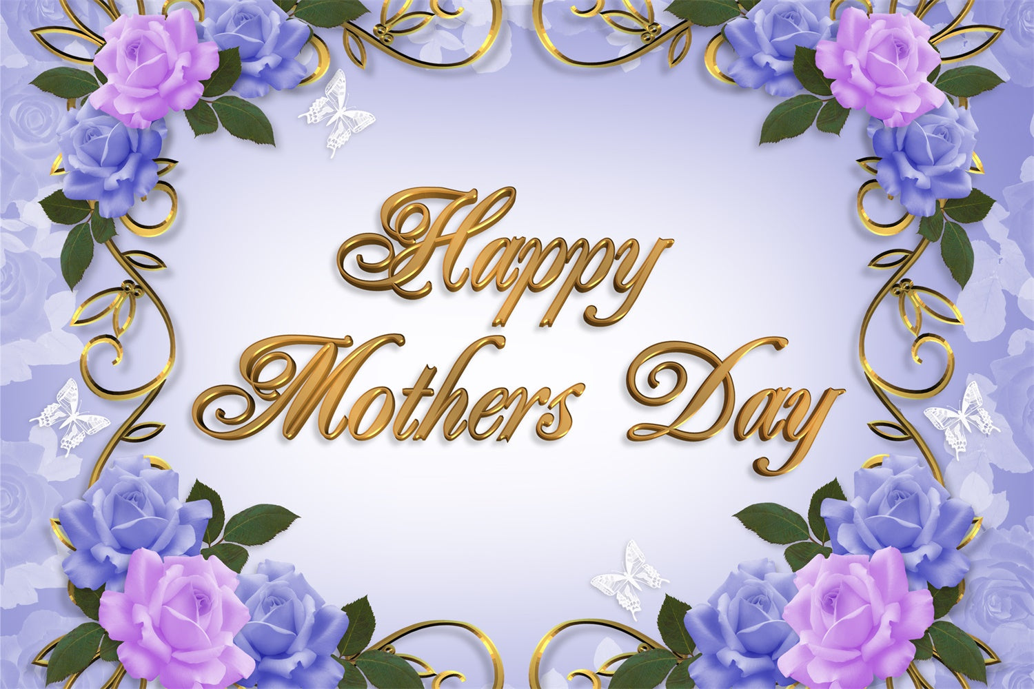 Toile de fond Fête des Mères Vintage Violette Rose Personnalisée GTY3-138