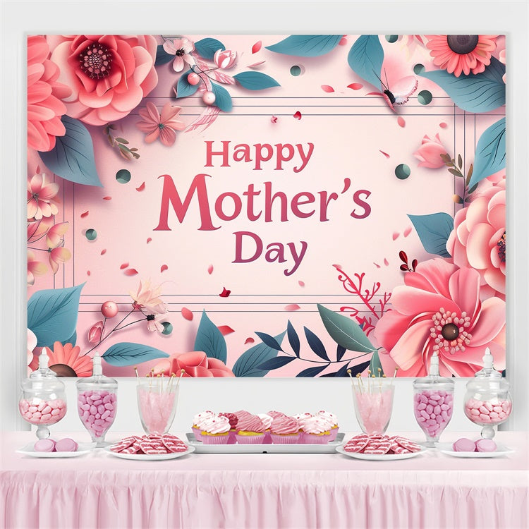 Toile de fond Fête des Mères Cadre Floral Vintage Personnalisée GTY3-142