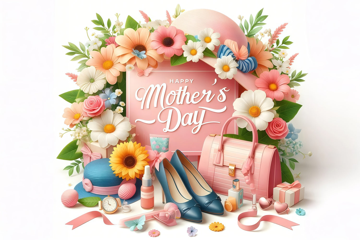 Toile de fond Fête des Mères Mode Chic Floral Personnalisée GTY3-146