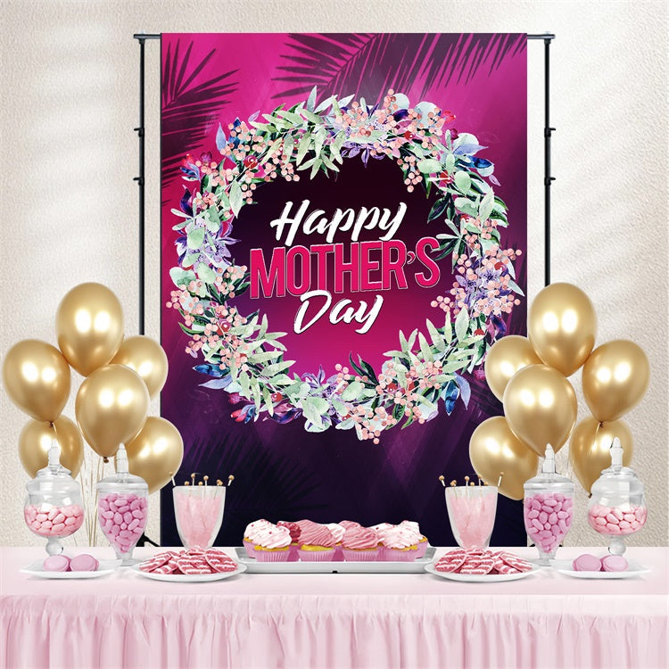 Toile de fond Fête des Mères Couronne Florale Tropicale Personnalisée GTY3-149