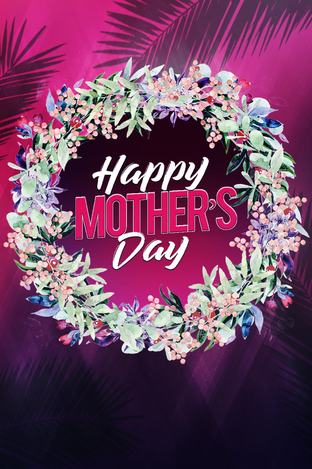 Toile de fond Fête des Mères Couronne Florale Tropicale Personnalisée GTY3-149