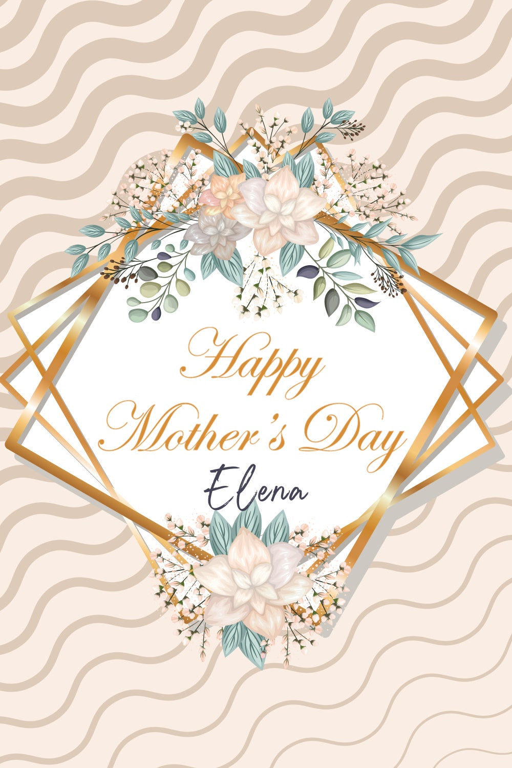 Toile de fond Fête des Mères Élégance Crème Florale Personnalisée GTY3-165