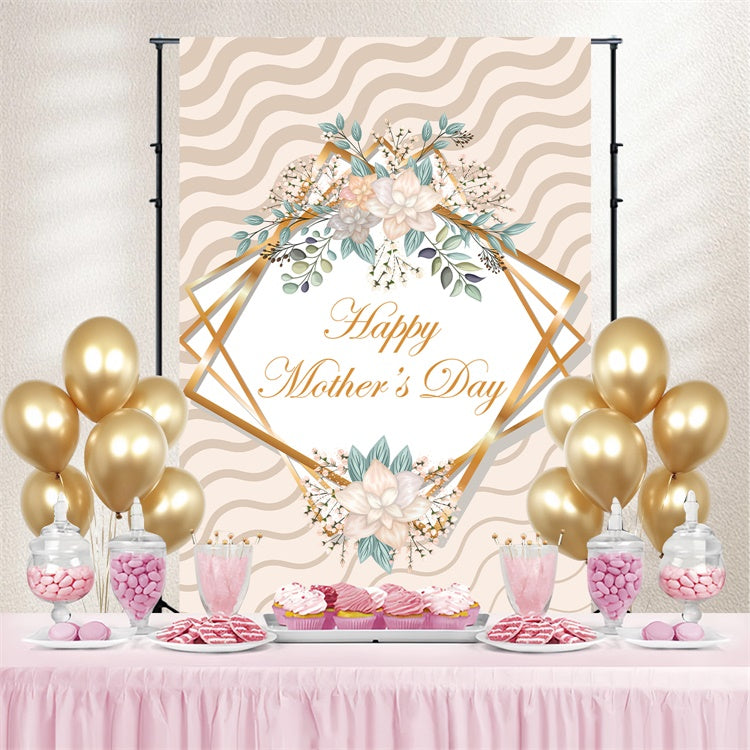 Toile de fond Fête des Mères Élégance Crème Florale Personnalisée GTY3-165