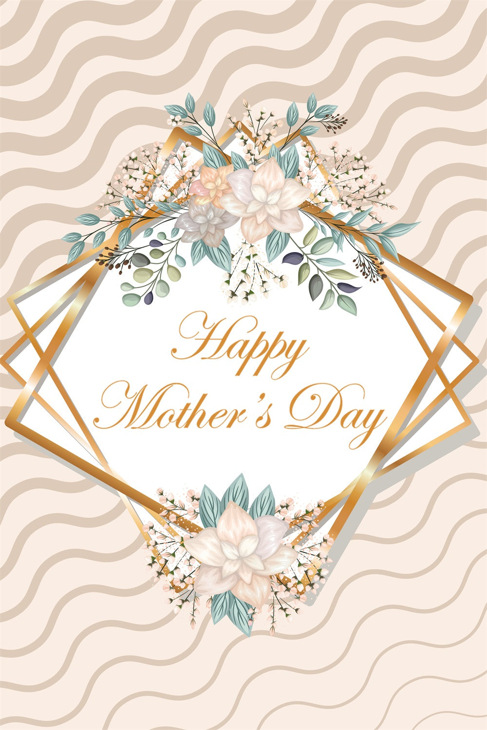 Toile de fond Fête des Mères Élégance Crème Florale Personnalisée GTY3-165