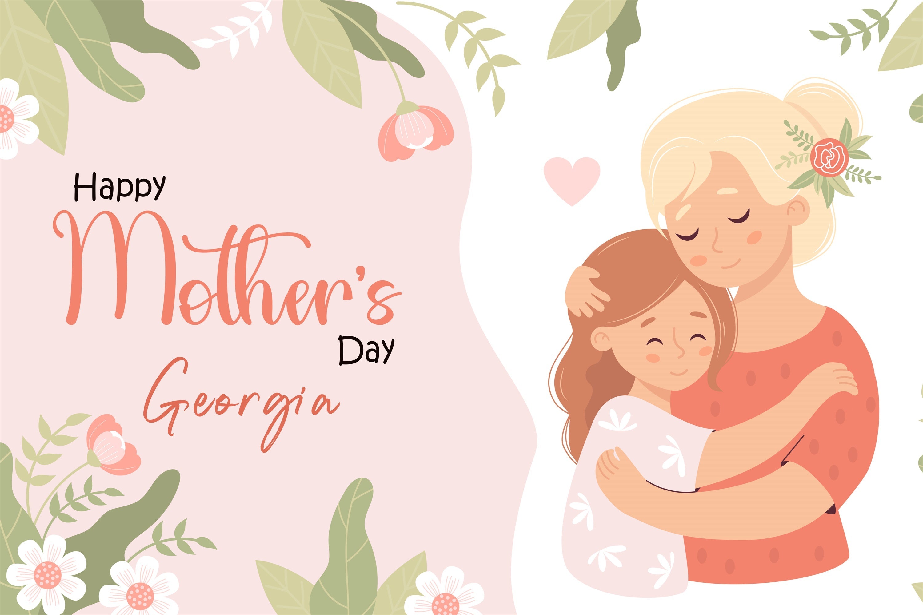 Toile de fond Fête des Mères Étreinte Chaleureuse Douce Personnalisée GTY3-169