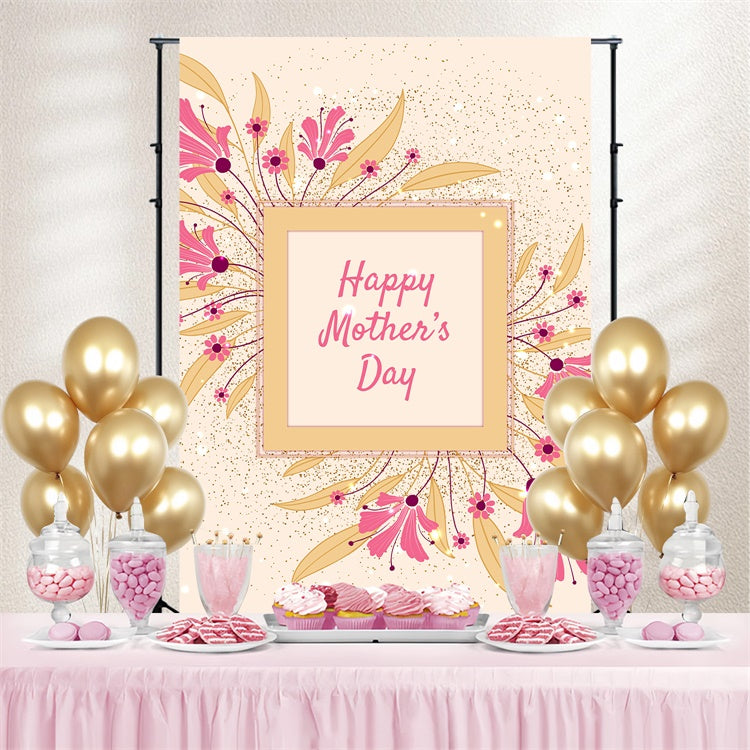 Toile de fond Fête des Mères Personnalisable Cadre Fleuri Luxueux GTY3-226