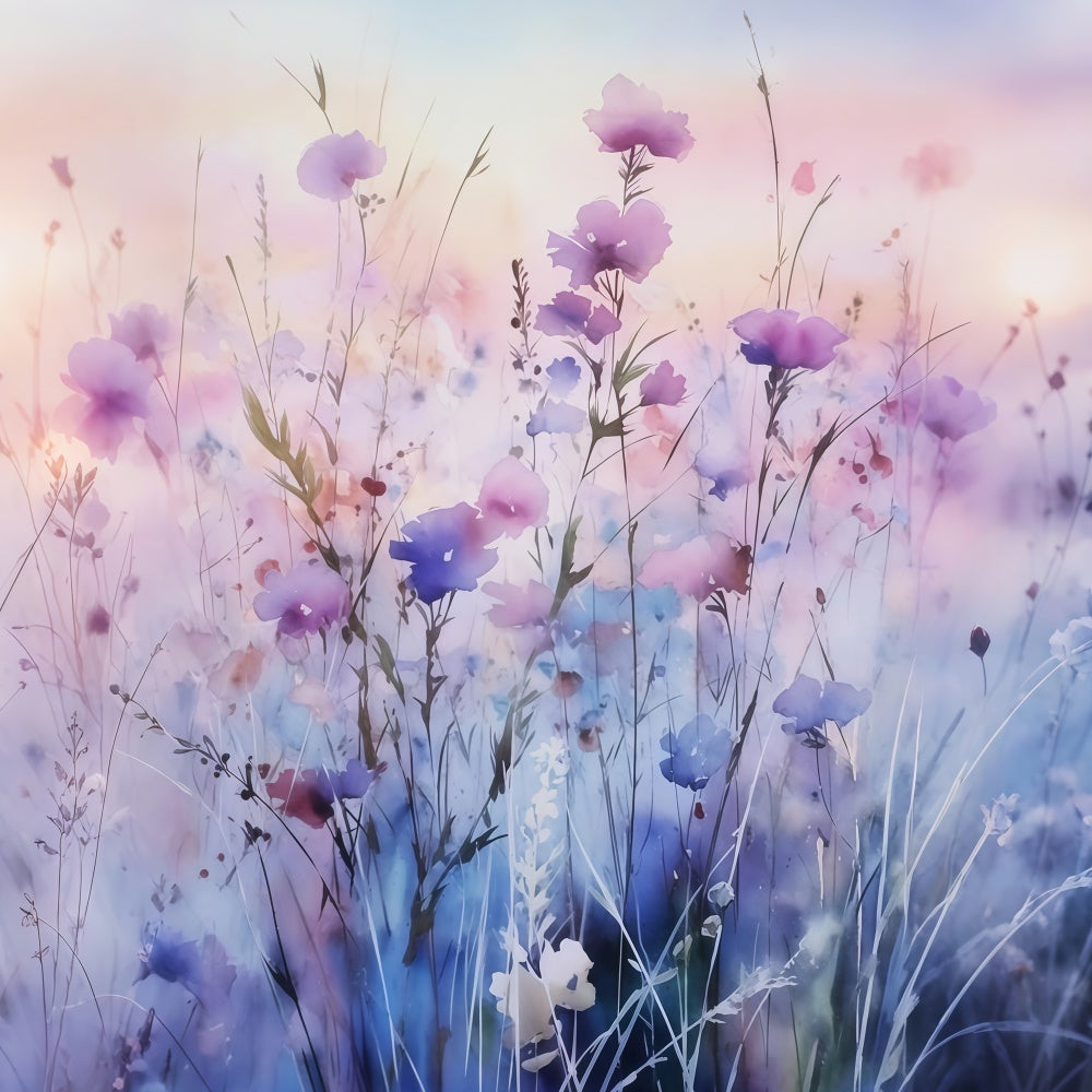 Toile de fond Fleurs Violettes Jardin Sauvage Rêveur Violet GTY3-25