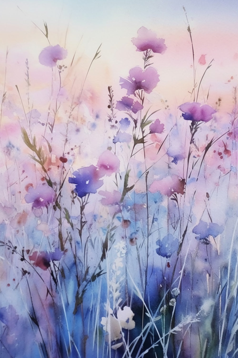 Toile de fond Fleurs Violettes Jardin Sauvage Rêveur Violet GTY3-25