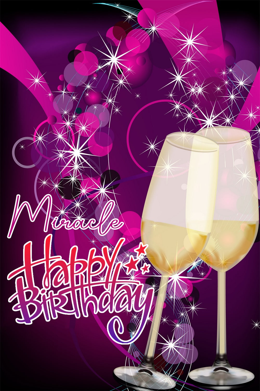 Toile de fond Anniversaire Personnalisée Toast Pailleté Violet Fête GTY3-255