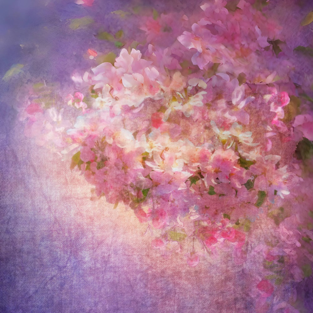 Toile de fond Fleurs Violettes Éclat Floral Rose Poudré GTY3-27