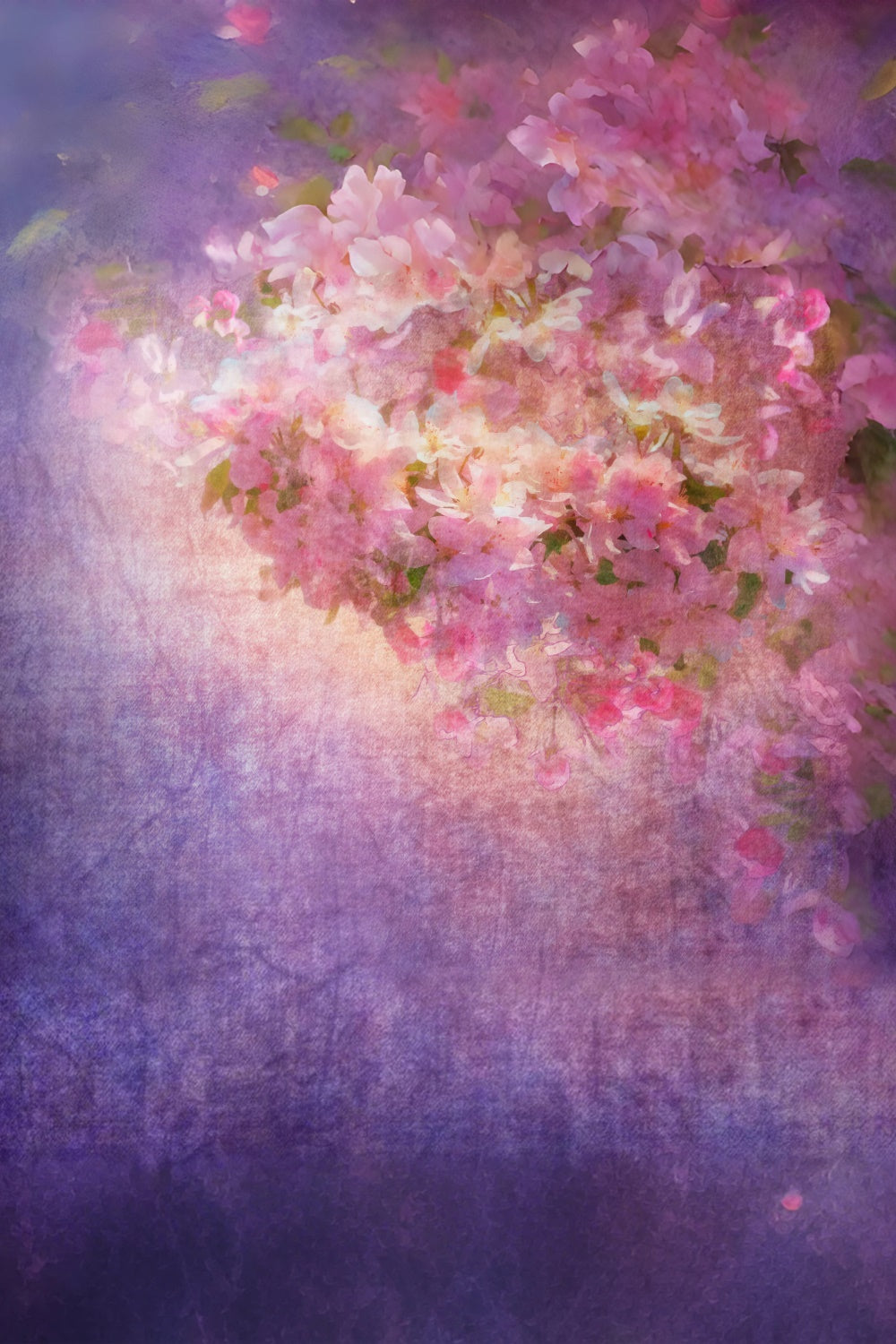 Toile de fond Fleurs Violettes Éclat Floral Rose Poudré GTY3-27