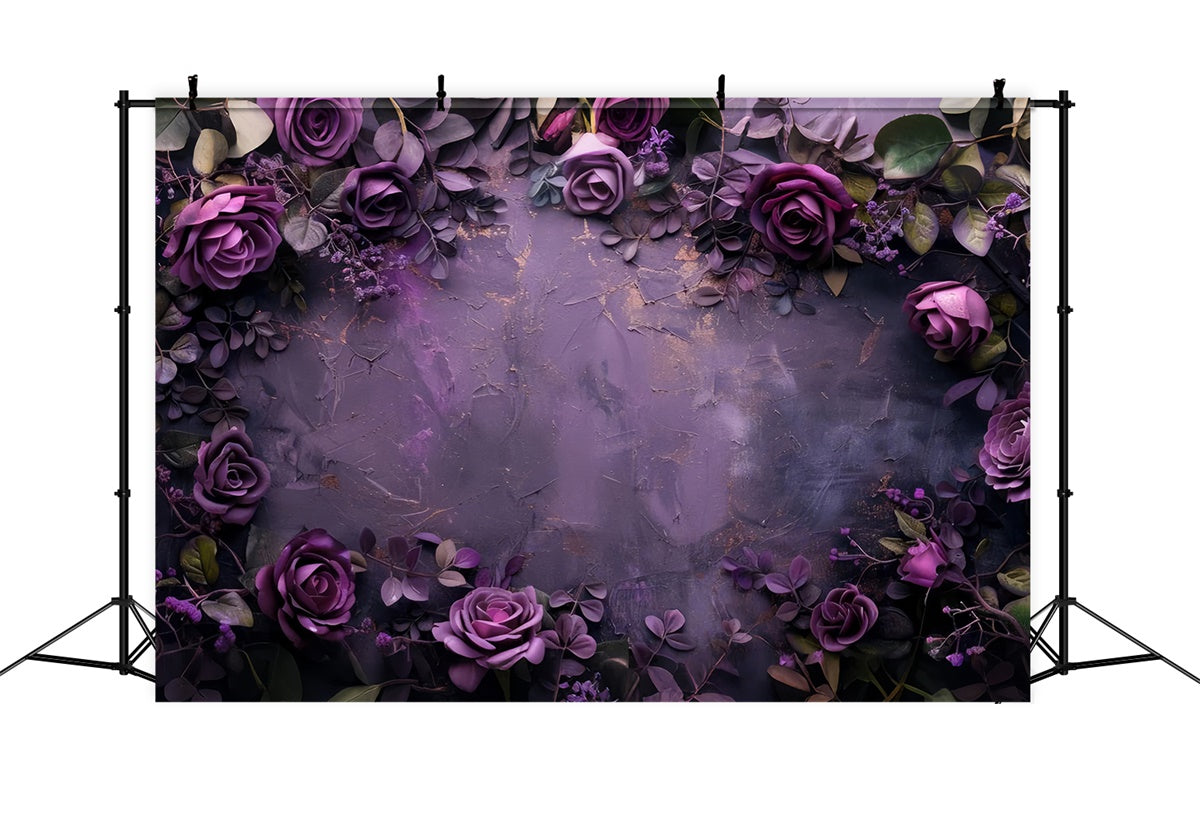 Toile de fond Mur Floral Violet Élégance Florale Violet Profond GTY3-28