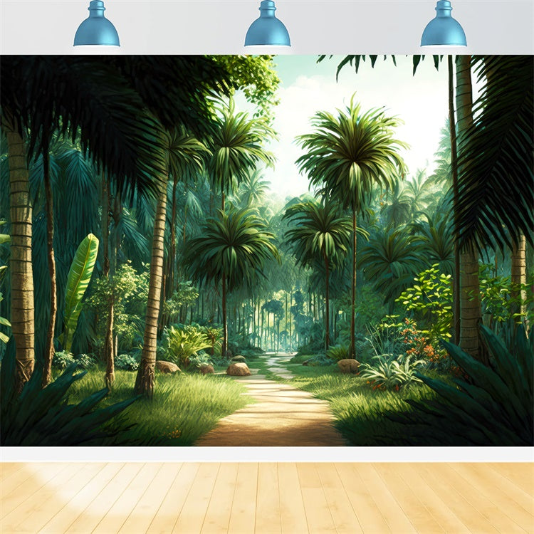Toile de fond Été Forêt Tropicale Sentier GTY3-289