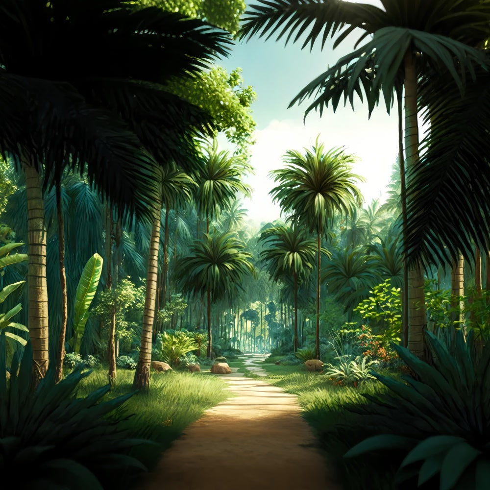 Toile de fond Été Forêt Tropicale Sentier GTY3-289