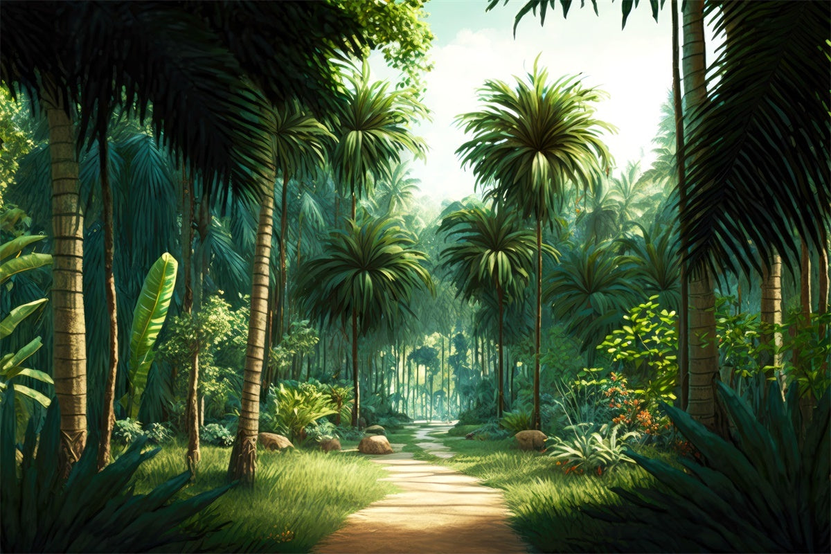 Toile de fond Été Forêt Tropicale Sentier GTY3-289