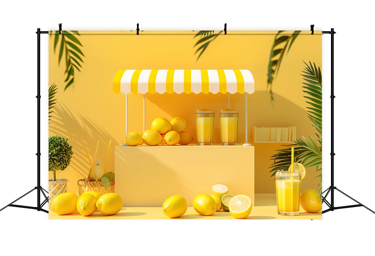 Toile de fond Été Citron Frais Stand Jaune GTY3-295