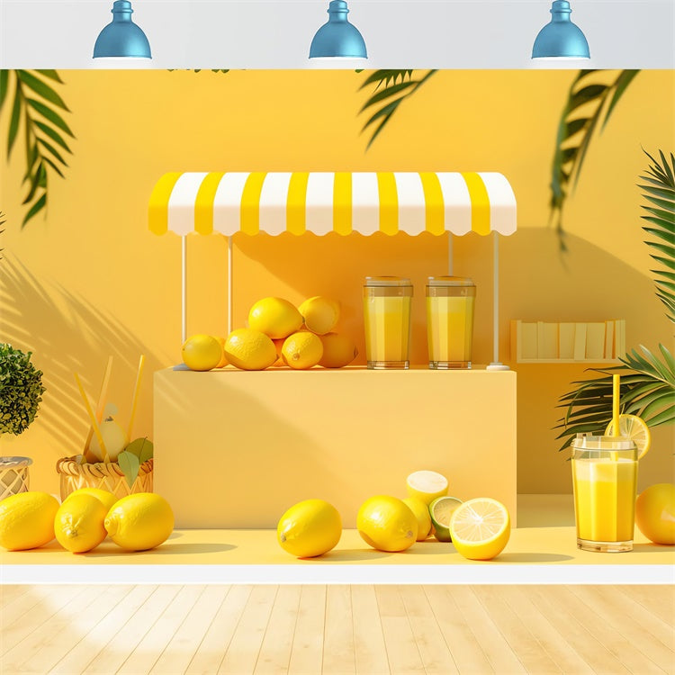 Toile de fond Été Citron Frais Stand Jaune GTY3-295