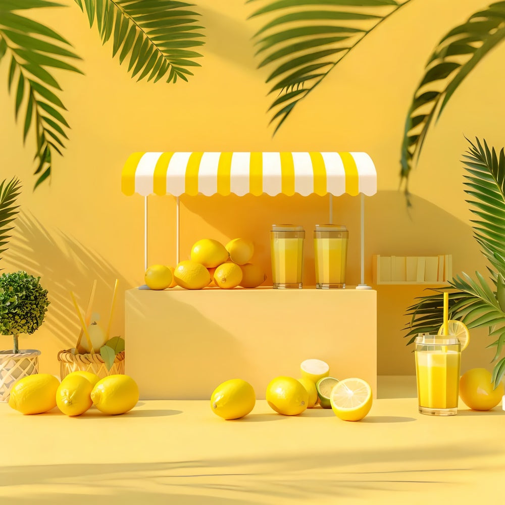 Toile de fond Été Citron Frais Stand Jaune GTY3-295