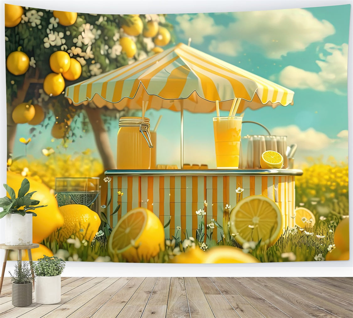 Toile de fond Été Citronnier Marché Soleil GTY3-299