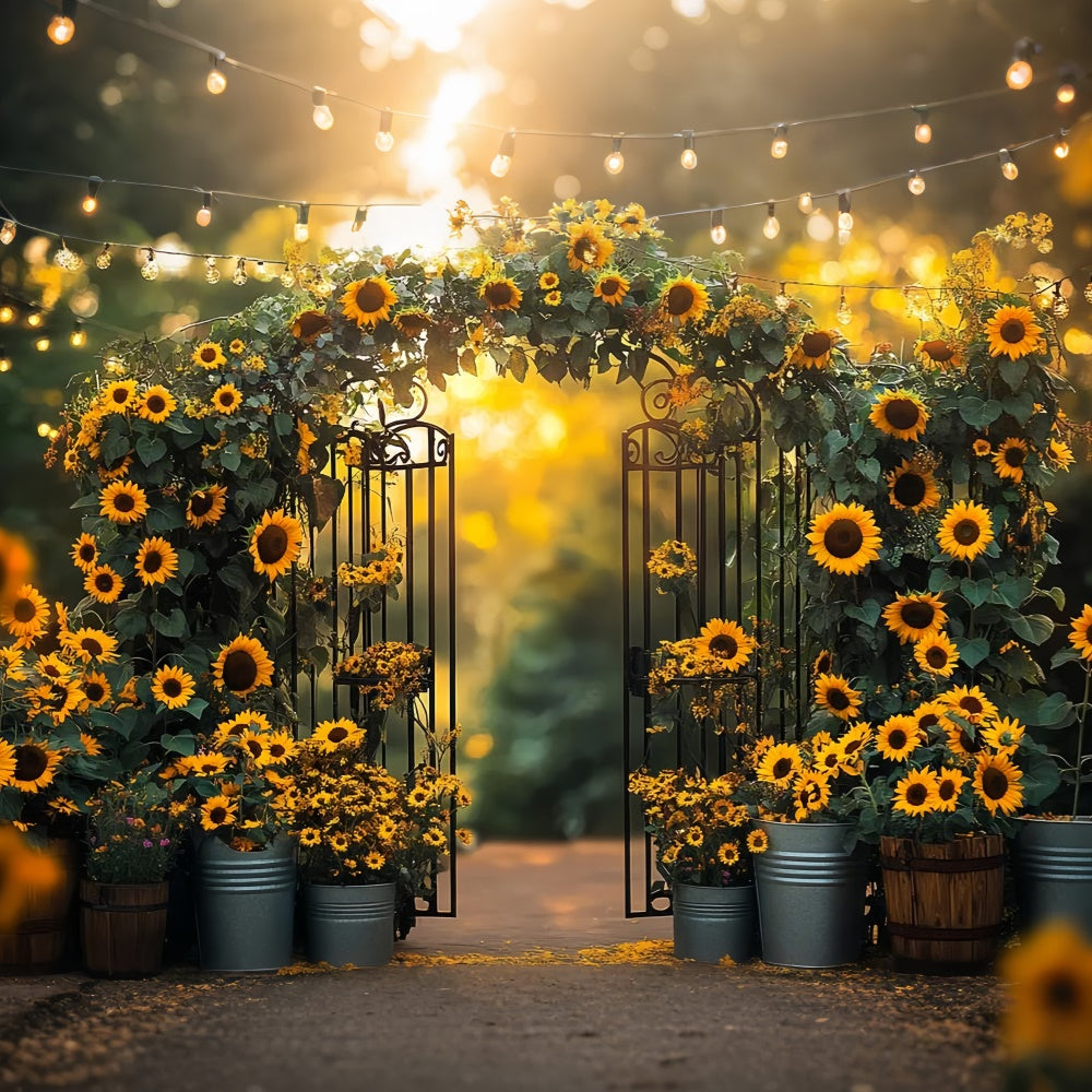 Toile de fond Été Tournesol Portail en Fer GTY3-306