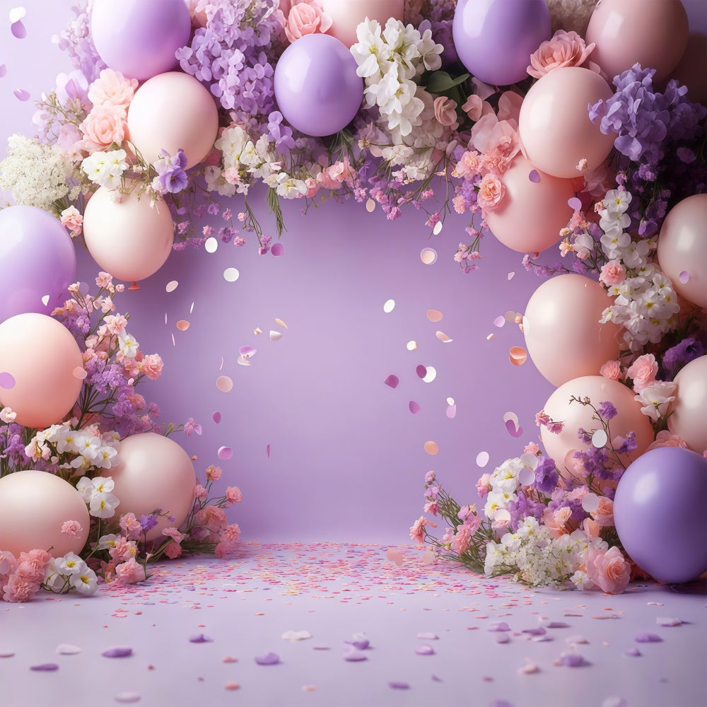Toile de fond Photographie Florale Arche Festive Ballons Fleuris GTY3-36