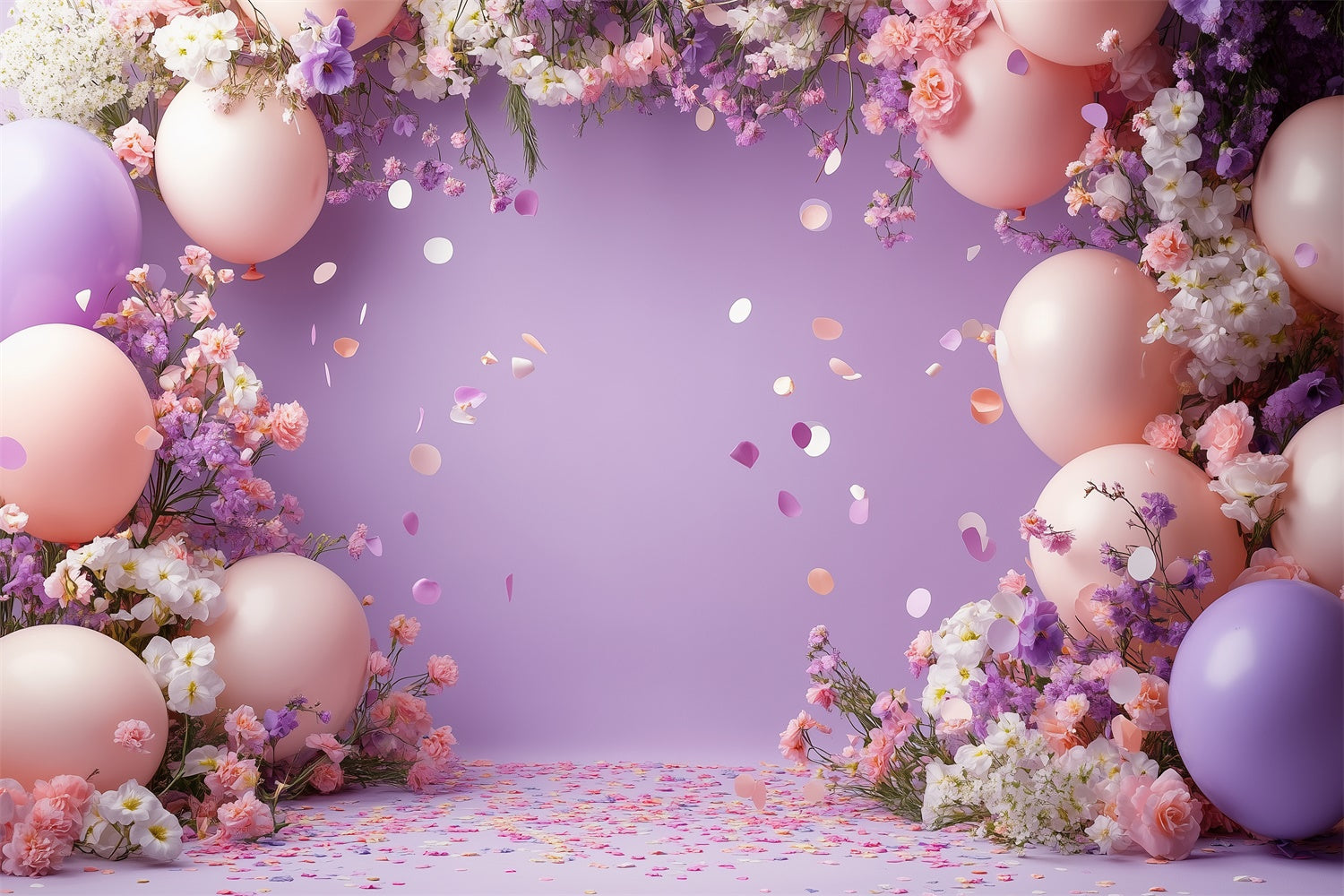 Toile de fond Photographie Florale Arche Festive Ballons Fleuris GTY3-36