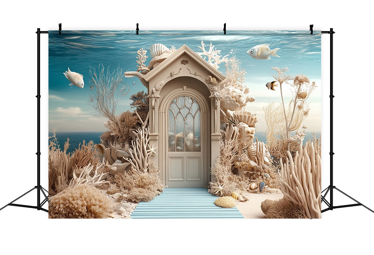 Toile de fond Été Porte Château de Corail Sous-Marin GTY3-377