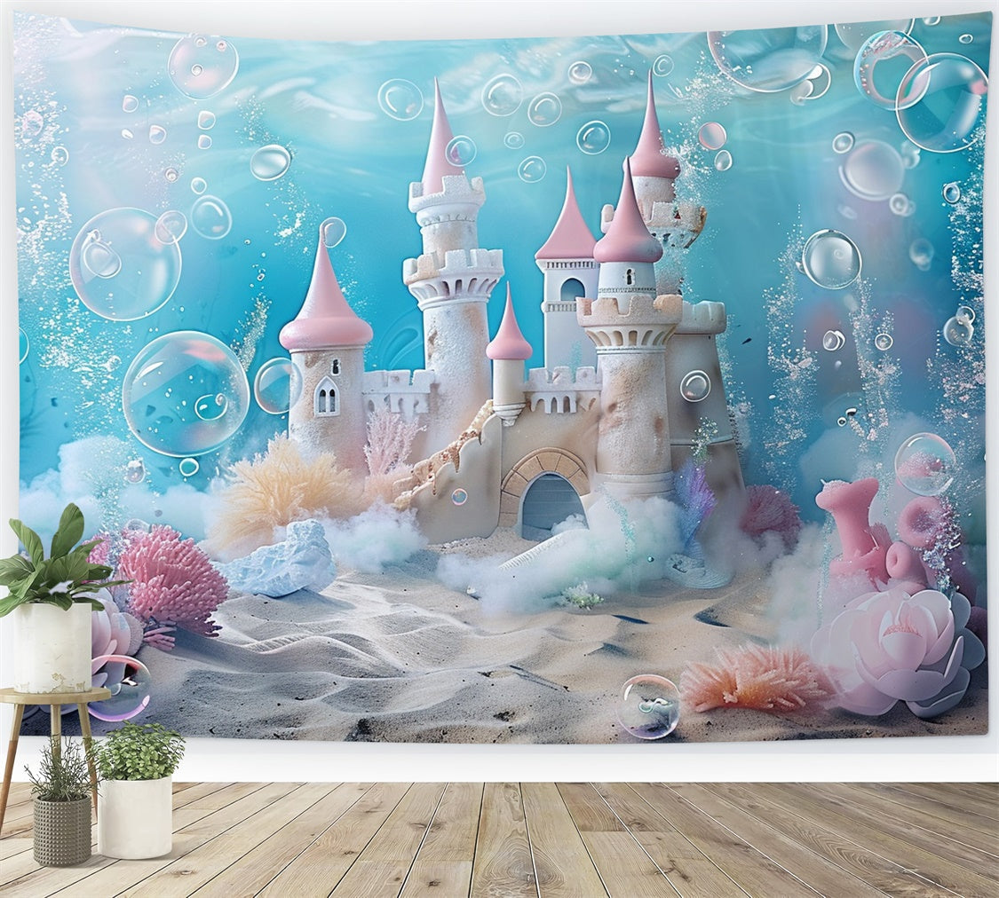 Toile de fond Été Château de Sirène Sous-Marin Rêve GTY3-387