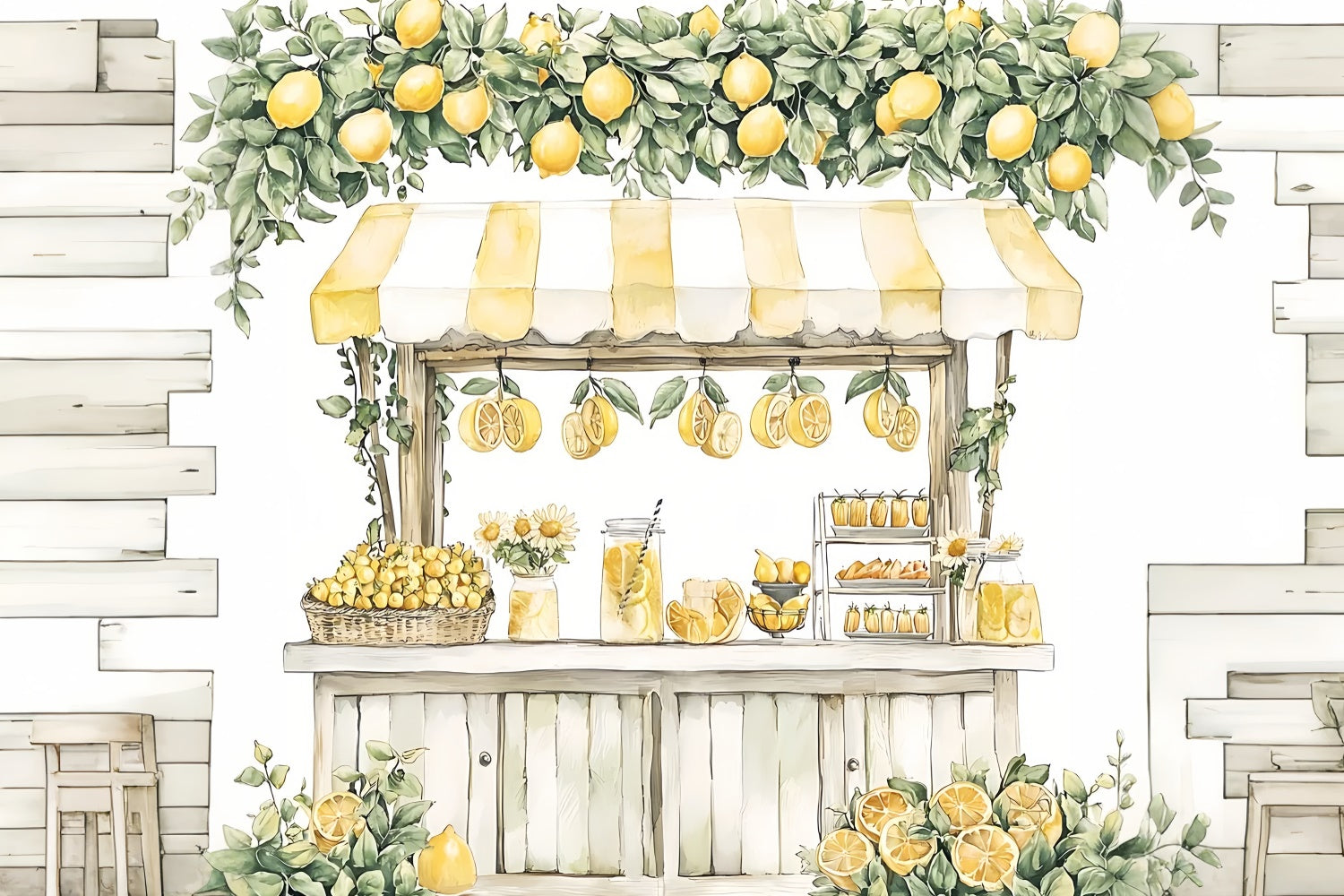 Toile de fond Été Stand de Limonade Rustique GTY3-392