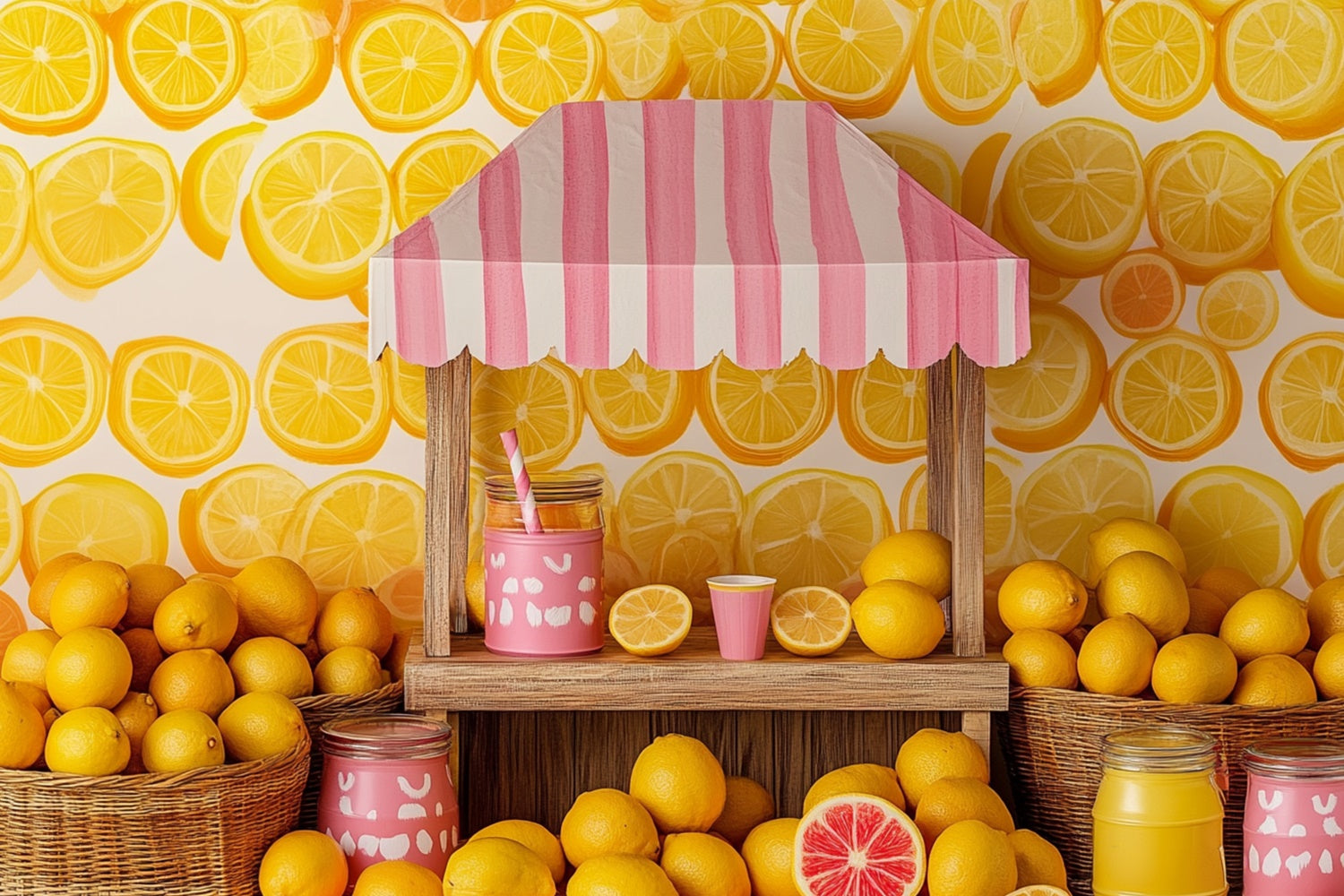 Toile de fond Été Stand de Citron Frais Doux GTY3-400