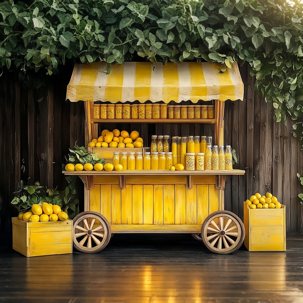 Toile de fond Été Stand de Jus de Citron Vintage GTY3-401