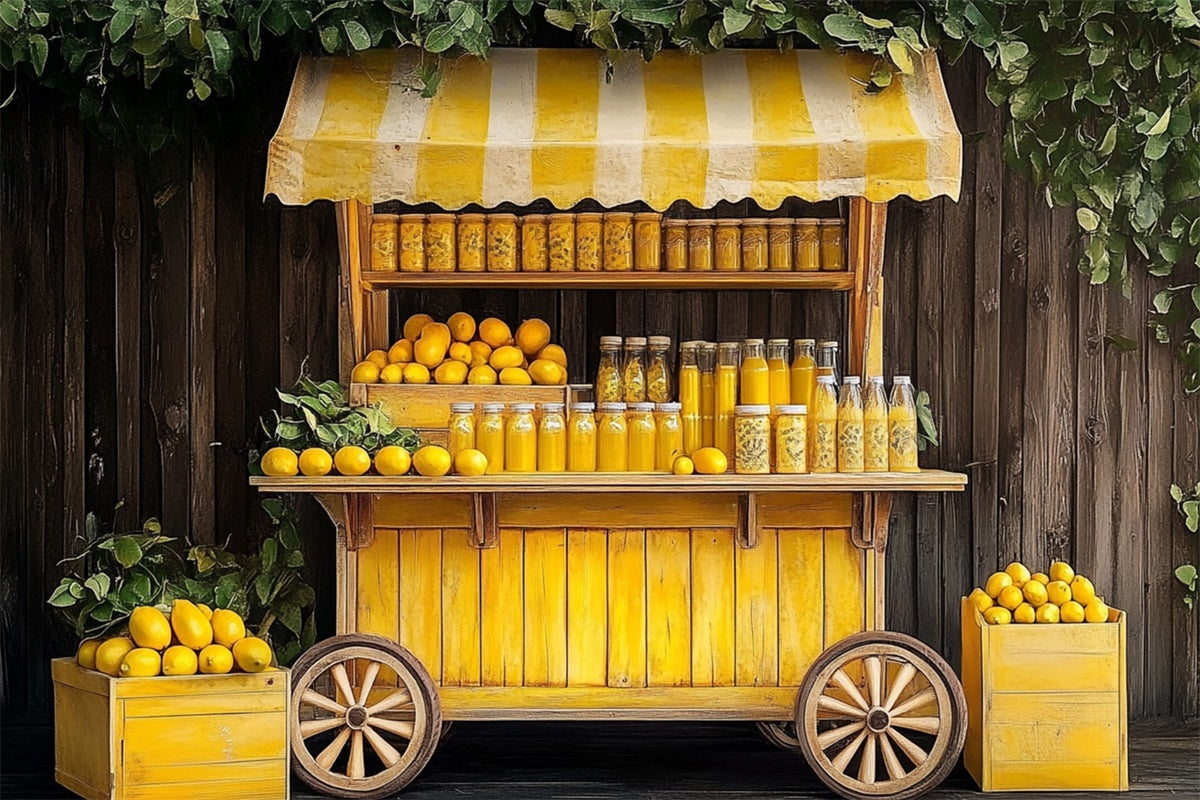 Toile de fond Été Stand de Jus de Citron Vintage GTY3-401