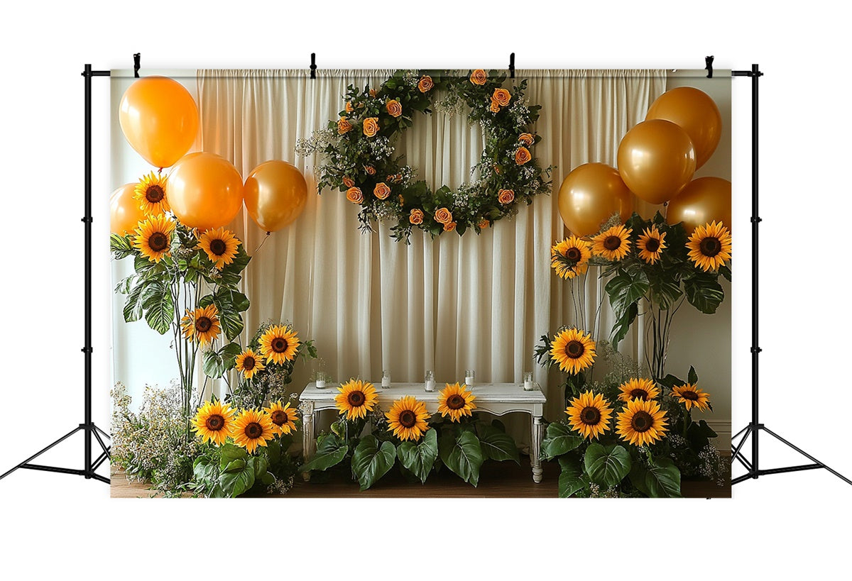 Toile de fond Été Ballons de Fête Tournesols GTY3-407