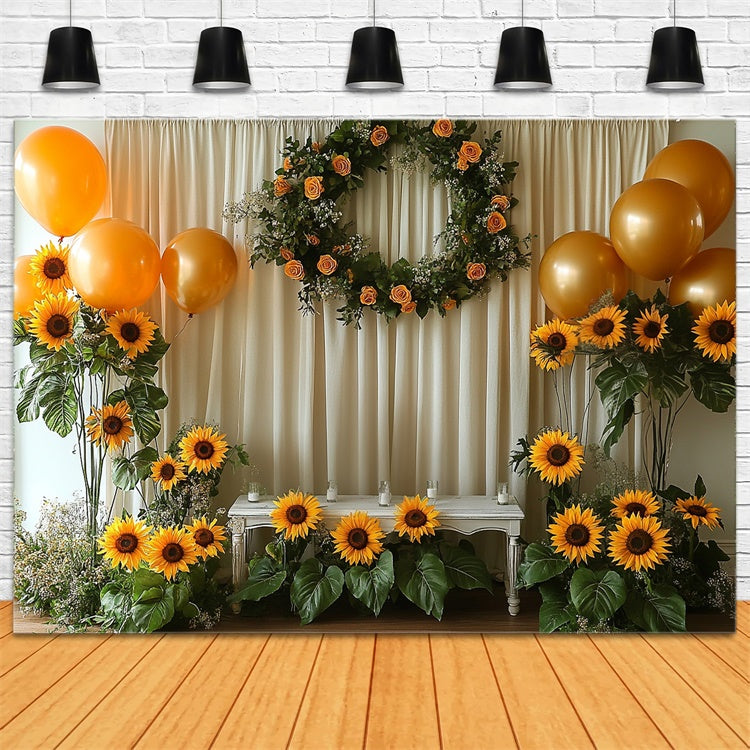 Toile de fond Été Ballons de Fête Tournesols GTY3-407
