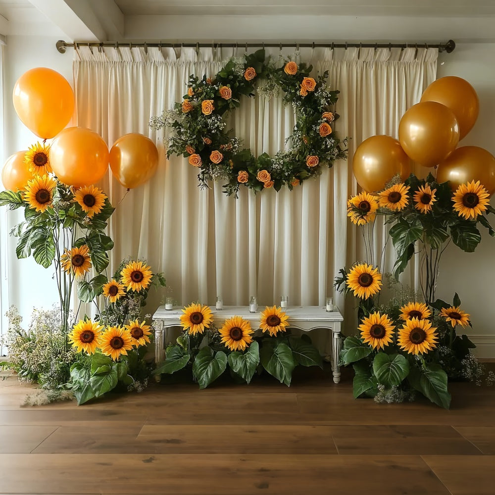 Toile de fond Été Ballons de Fête Tournesols GTY3-407
