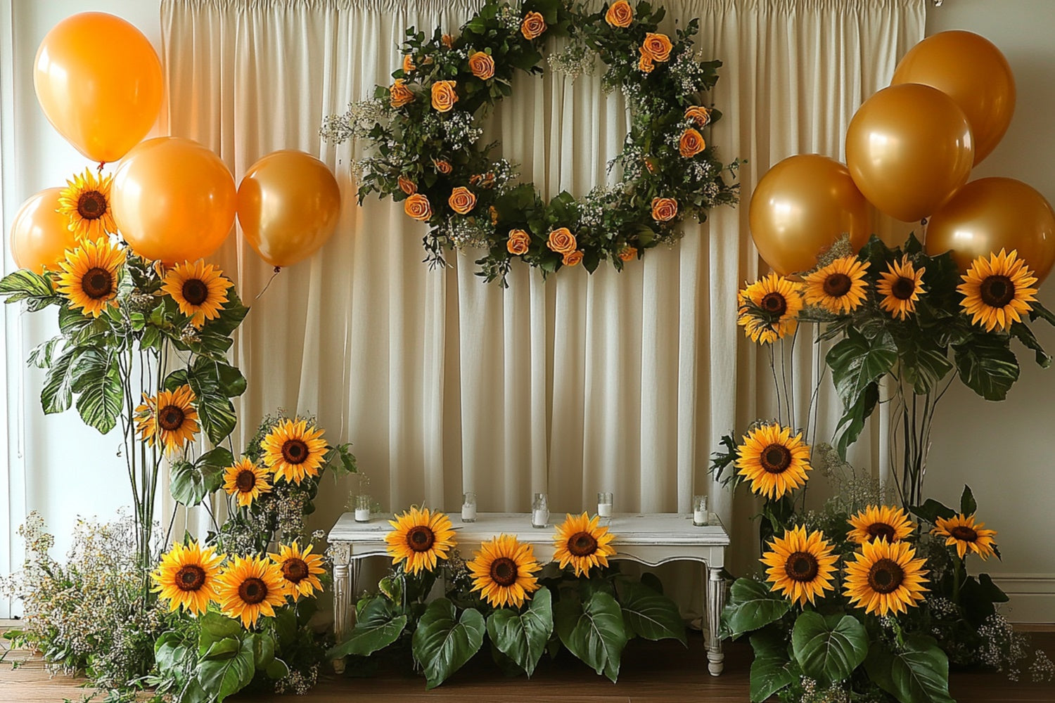 Toile de fond Été Ballons de Fête Tournesols GTY3-407