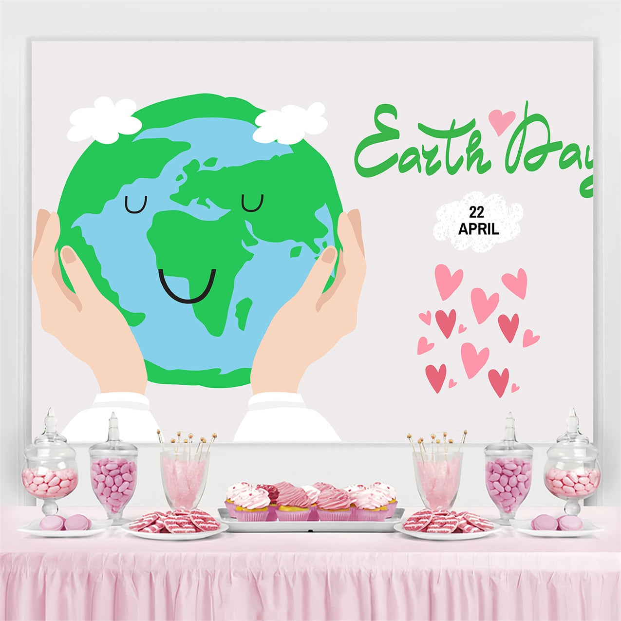 Toile de fond Joyeuse Journée de la Terre Amour Terre Verte GTY3-55