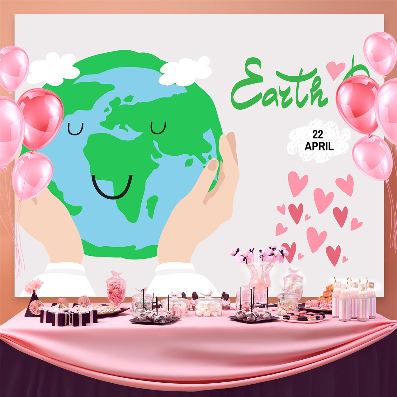 Toile de fond Joyeuse Journée de la Terre Amour Terre Verte GTY3-55
