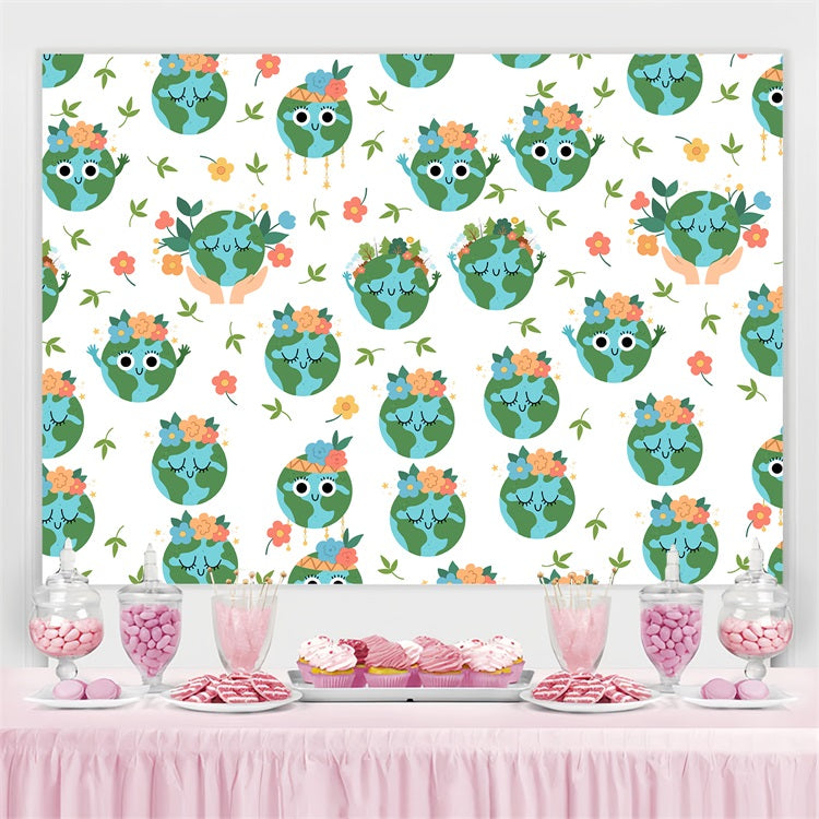 Toile de fond Joyeuse Journée de la Terre Motif Floral Mignon GTY3-56