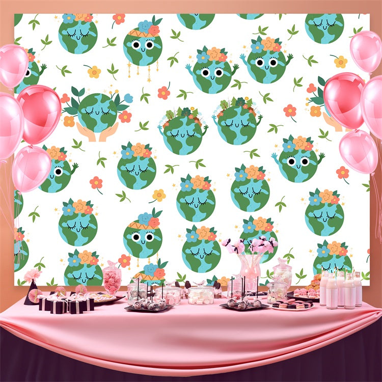 Toile de fond Joyeuse Journée de la Terre Motif Floral Mignon GTY3-56