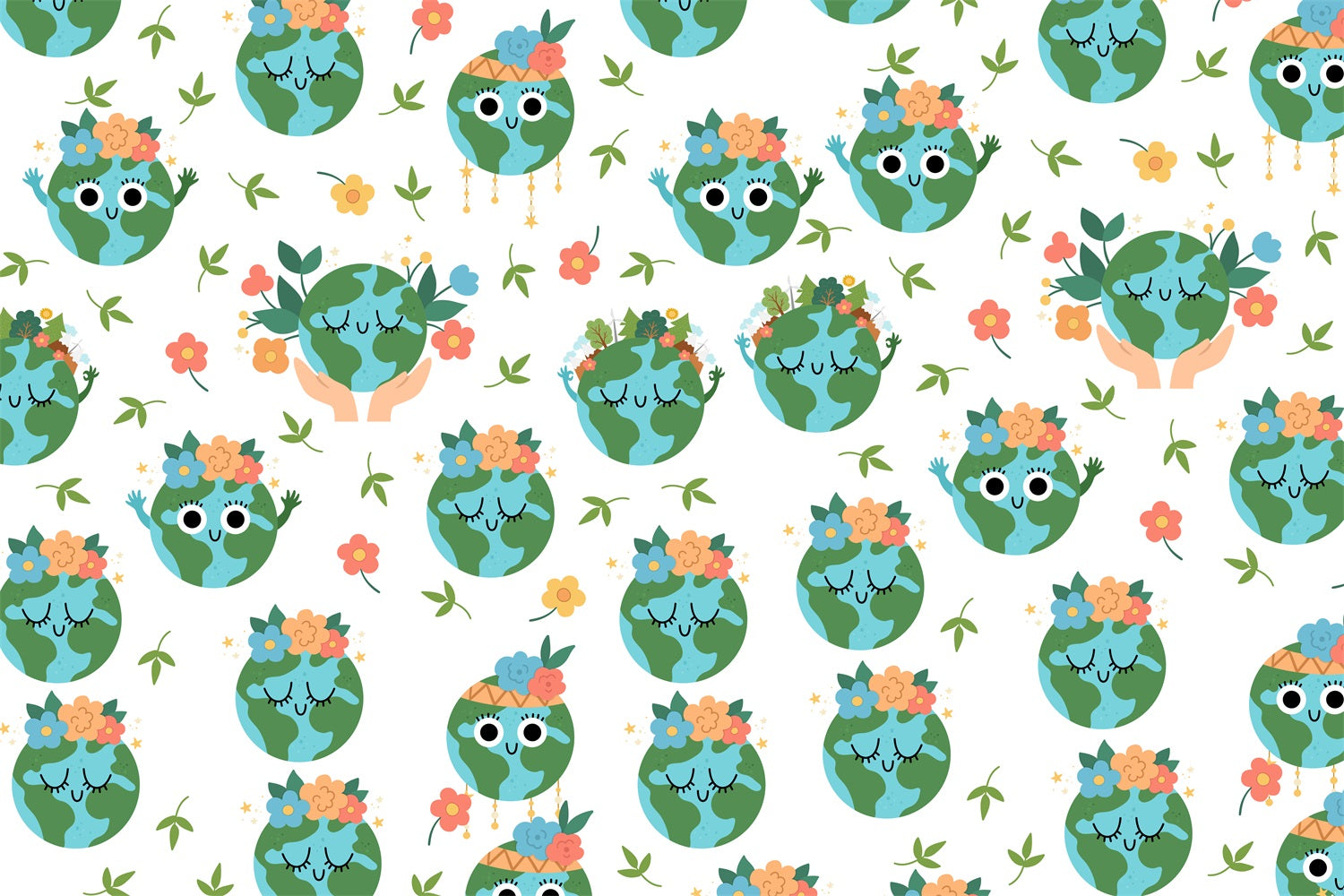 Toile de fond Joyeuse Journée de la Terre Motif Floral Mignon GTY3-56