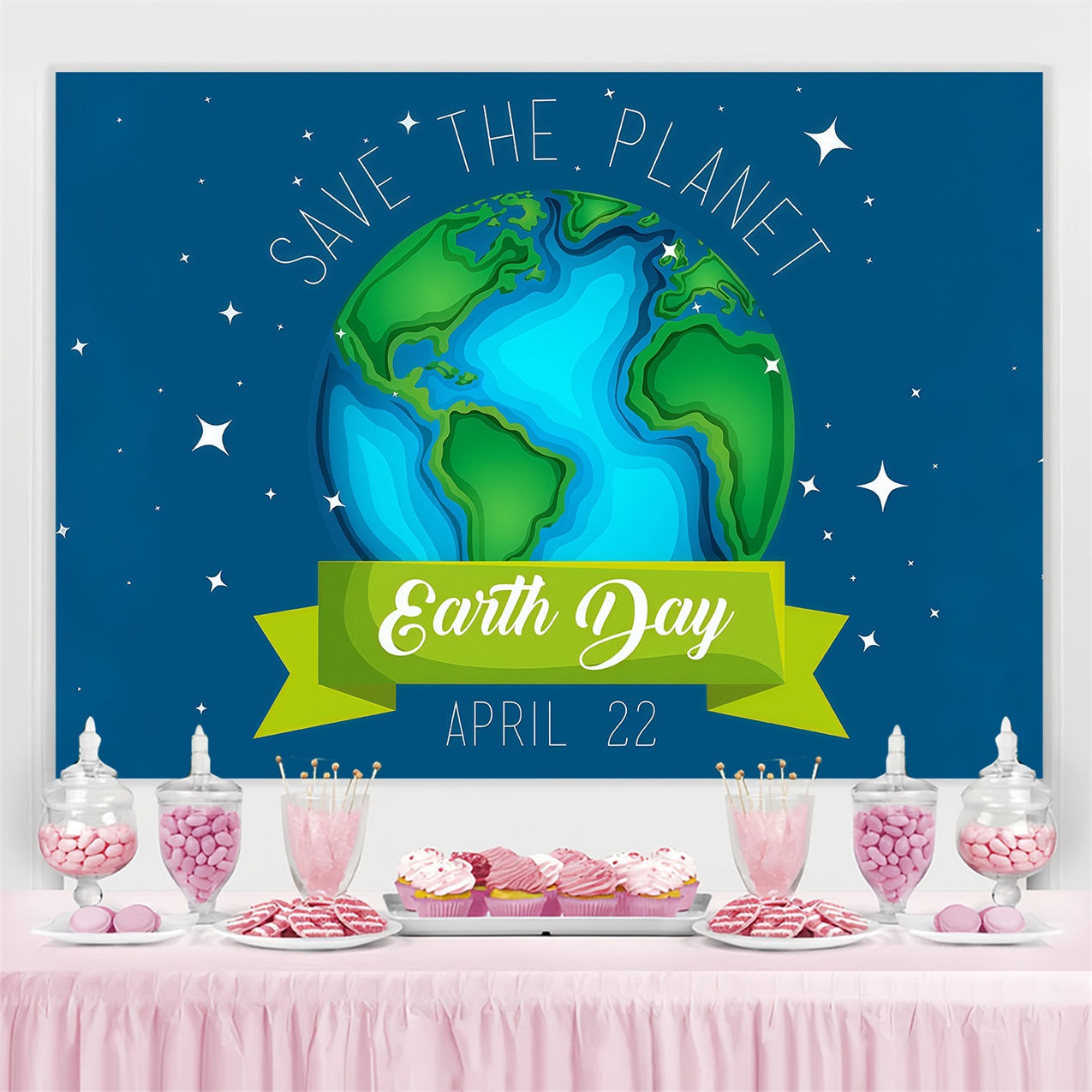 Toile de fond Joyeuse Journée de la Terre Sauver la Planète Terre Bleue GTY3-58