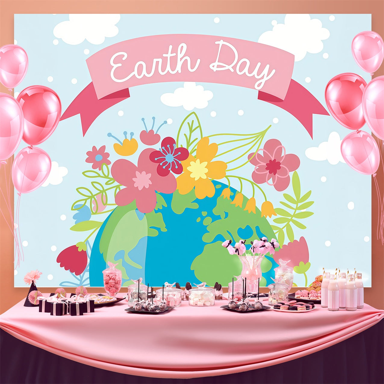 Toile de fond Joyeuse Journée de la Terre Célébration Florale GTY3-66