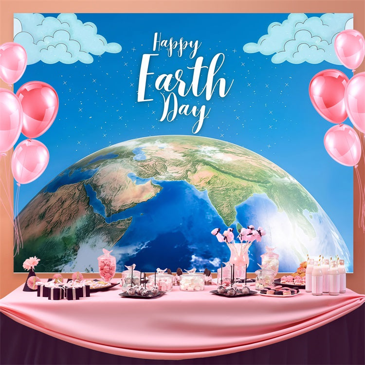 Toile de fond Joyeuse Journée de la Terre Ciel Nuageux Planète GTY3-71