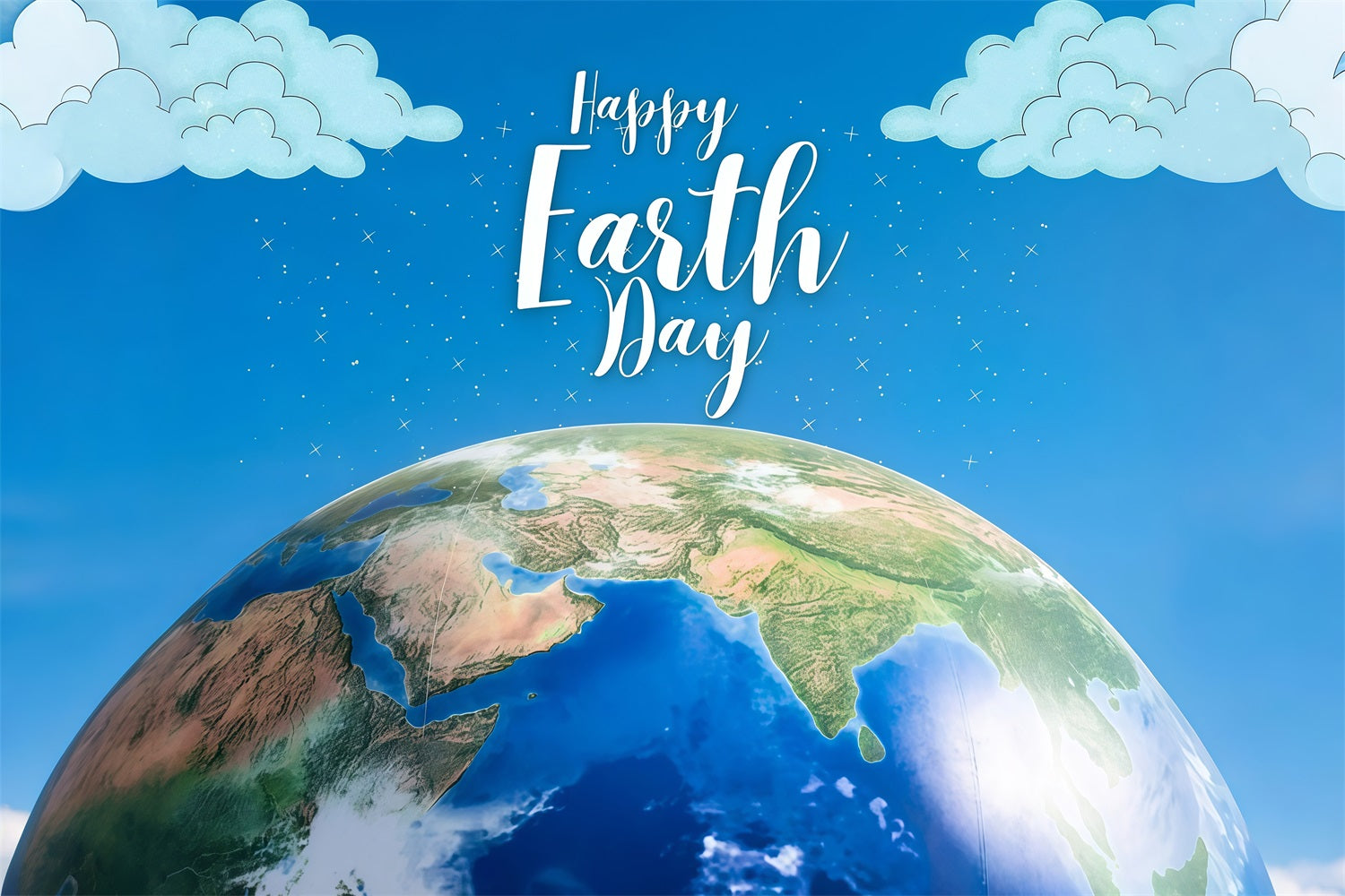 Toile de fond Joyeuse Journée de la Terre Ciel Nuageux Planète GTY3-71