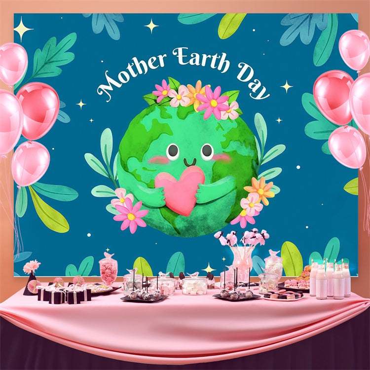 Toile de fond Joyeuse Journée de la Terre Amour Floral Planète Souriante GTY3-73