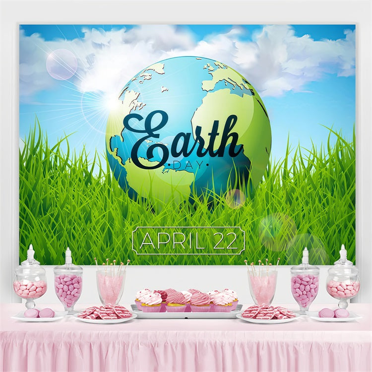 Toile de fond Joyeuse Journée de la Terre Herbe Verte 22 Avril GTY3-74