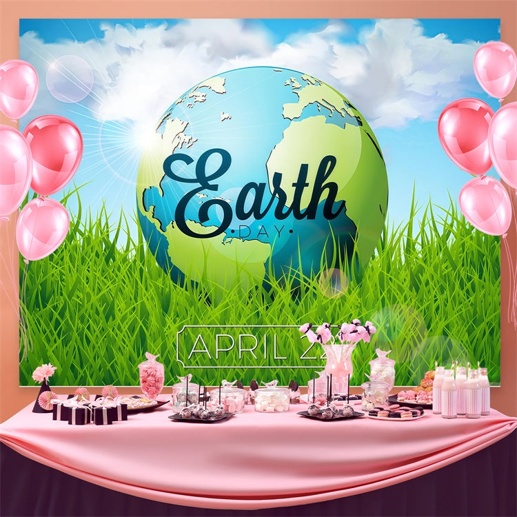 Toile de fond Joyeuse Journée de la Terre Herbe Verte 22 Avril GTY3-74