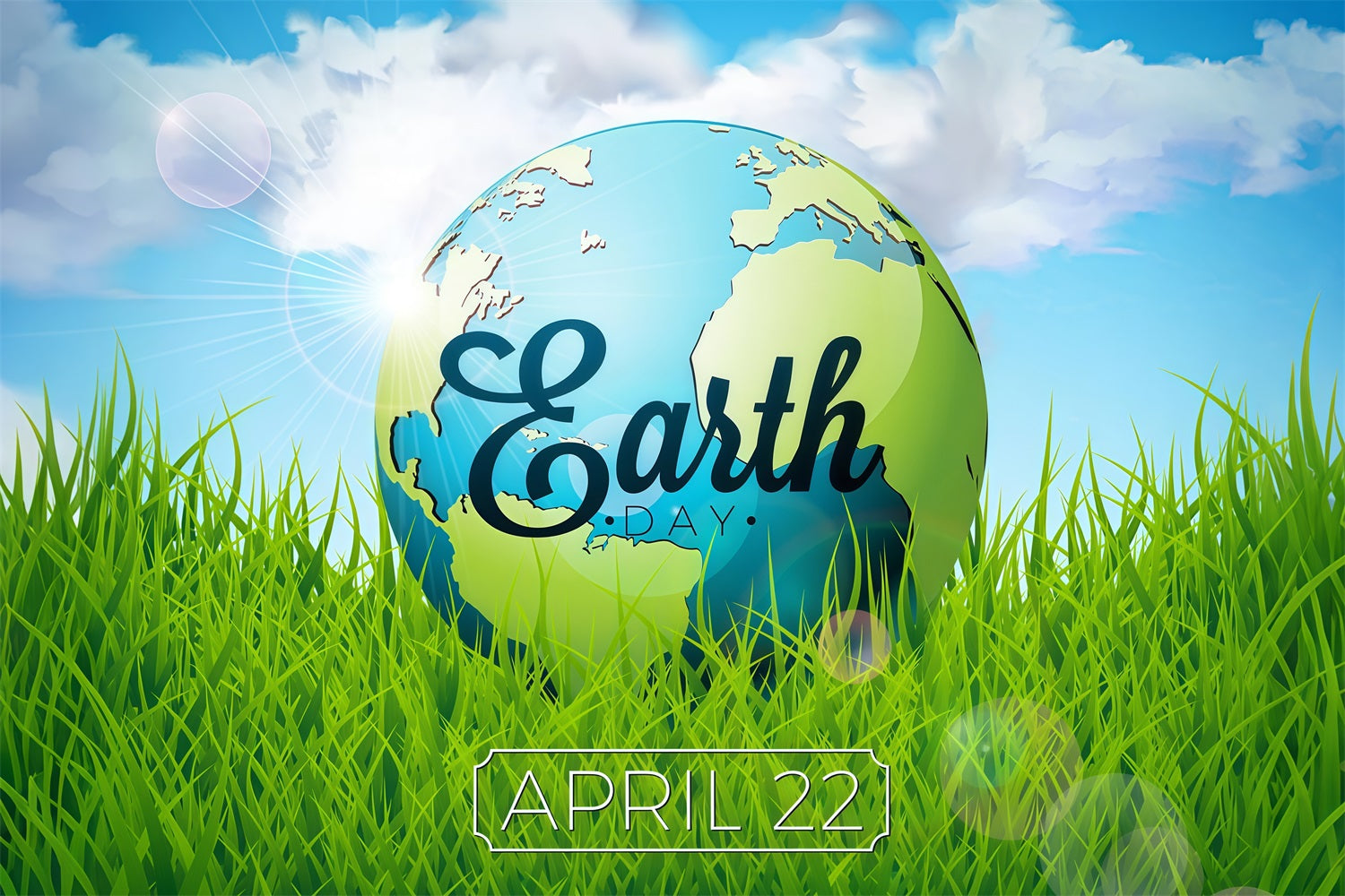 Toile de fond Joyeuse Journée de la Terre Herbe Verte 22 Avril GTY3-74